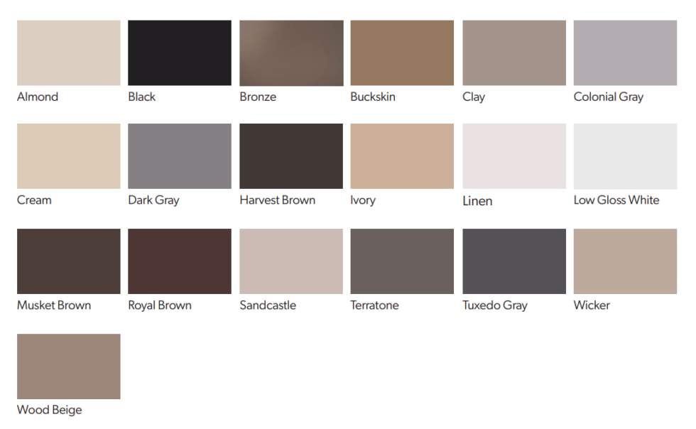 Gutter Color Chart ECS Specialty Rain Gutters